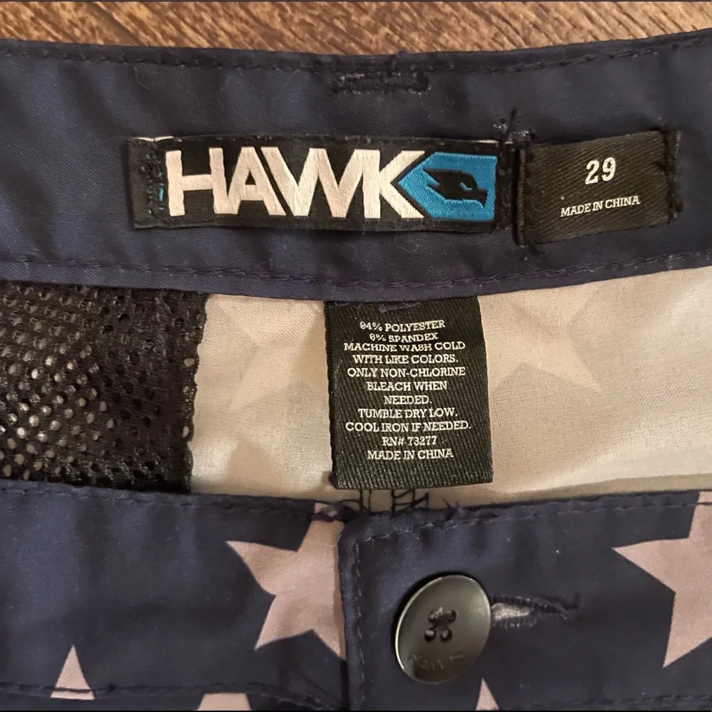 💎2/$22~Mens HAWK American Flag Board Shorts~29 - Picture 3 of 7